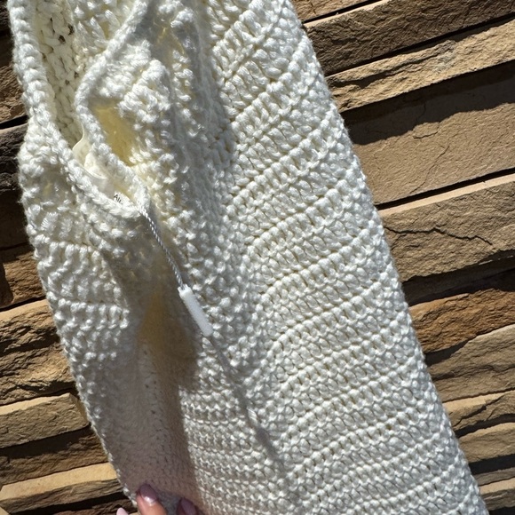 NWOT Beginning Boutique Bryleigh White Knit Mini Dress Sz 8 - Picture 6 of 6